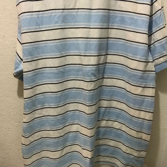 IZOD Men's Polo Shirt Adult XXL Navy Blue White Striped Short Sleeve NEW - Picture 4 of 7